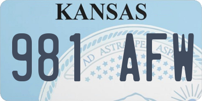 KS license plate 981AFW