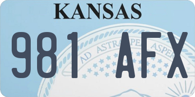KS license plate 981AFX