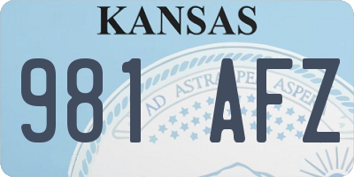 KS license plate 981AFZ
