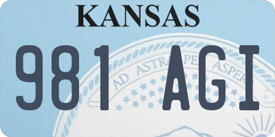 KS license plate 981AGI