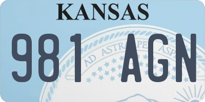 KS license plate 981AGN