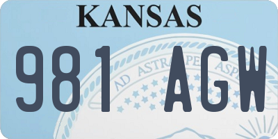 KS license plate 981AGW