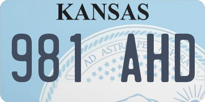 KS license plate 981AHD