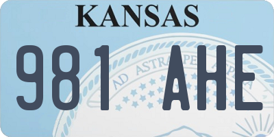 KS license plate 981AHE