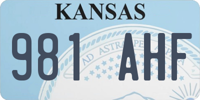 KS license plate 981AHF