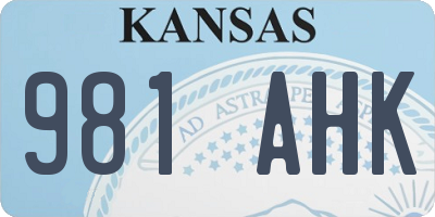 KS license plate 981AHK