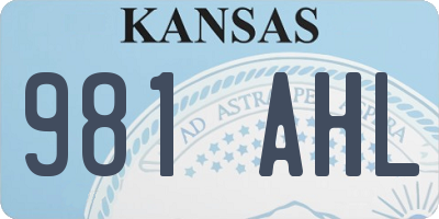 KS license plate 981AHL