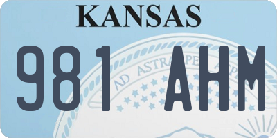 KS license plate 981AHM