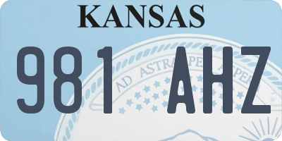 KS license plate 981AHZ