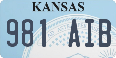 KS license plate 981AIB