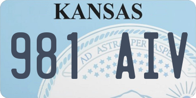 KS license plate 981AIV