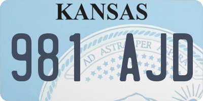 KS license plate 981AJD