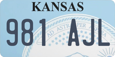 KS license plate 981AJL