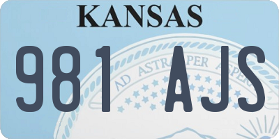 KS license plate 981AJS