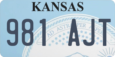KS license plate 981AJT