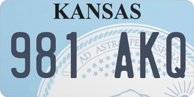 KS license plate 981AKQ