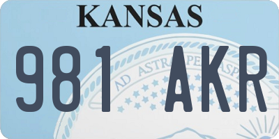 KS license plate 981AKR