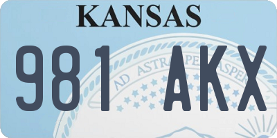 KS license plate 981AKX