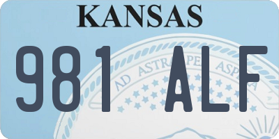 KS license plate 981ALF