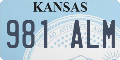 KS license plate 981ALM