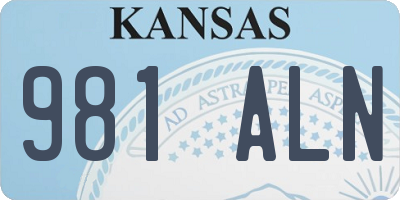 KS license plate 981ALN