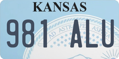 KS license plate 981ALU