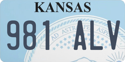 KS license plate 981ALV