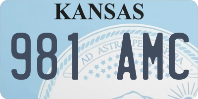 KS license plate 981AMC
