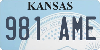 KS license plate 981AME