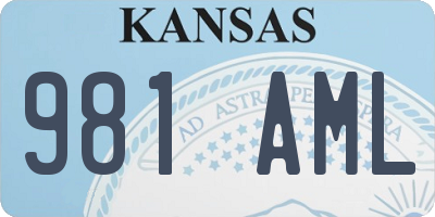 KS license plate 981AML