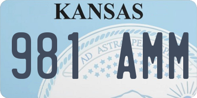 KS license plate 981AMM
