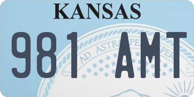 KS license plate 981AMT