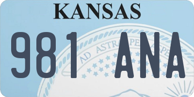 KS license plate 981ANA