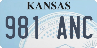 KS license plate 981ANC
