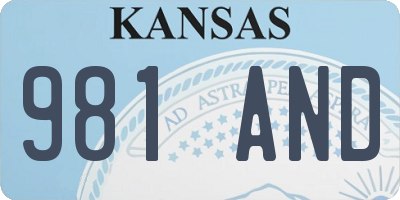 KS license plate 981AND