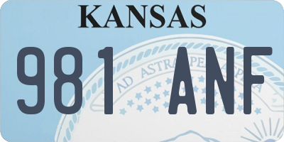 KS license plate 981ANF