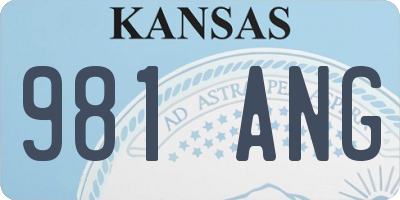 KS license plate 981ANG