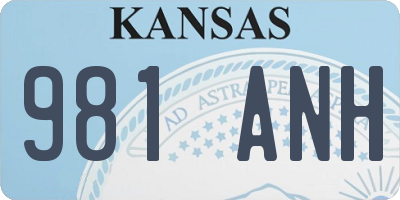 KS license plate 981ANH