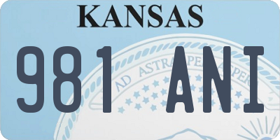KS license plate 981ANI