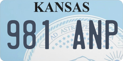 KS license plate 981ANP