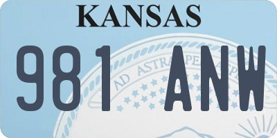 KS license plate 981ANW