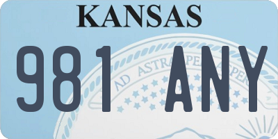 KS license plate 981ANY