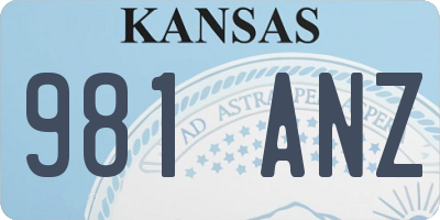KS license plate 981ANZ