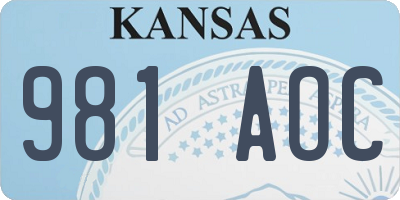 KS license plate 981AOC