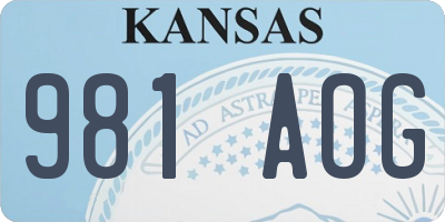 KS license plate 981AOG
