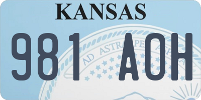 KS license plate 981AOH