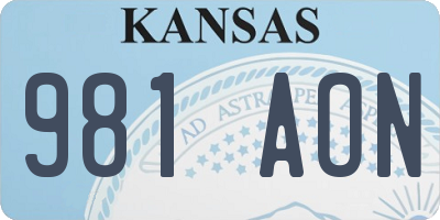 KS license plate 981AON