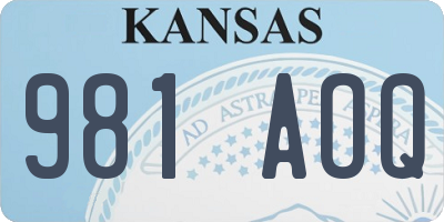 KS license plate 981AOQ