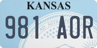 KS license plate 981AOR