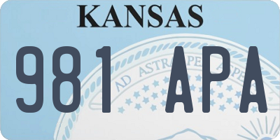 KS license plate 981APA